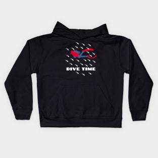 Dive Time Scuba Diver in a School of fish underwater Kids Hoodie